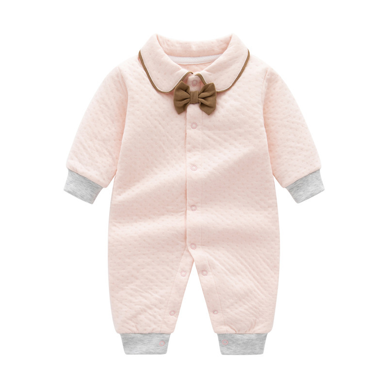 Nuevo mono de bebé recién nacido primavera y otoño de tres capas acolchado cálido ha aire algodón ropa de bebé Otoño e Invierno mameluco
