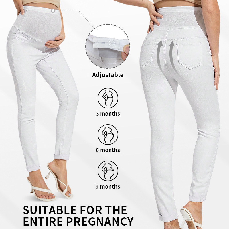 Maternity Adjusted High Waist Ripped Skinny Jeans Wholesale|undefined