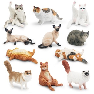 Cross-border simulation cloth doll cat lazy orange cat foot lifting White Cat sleeping posture flower cat lying posture Siamese cat model creative ornaments