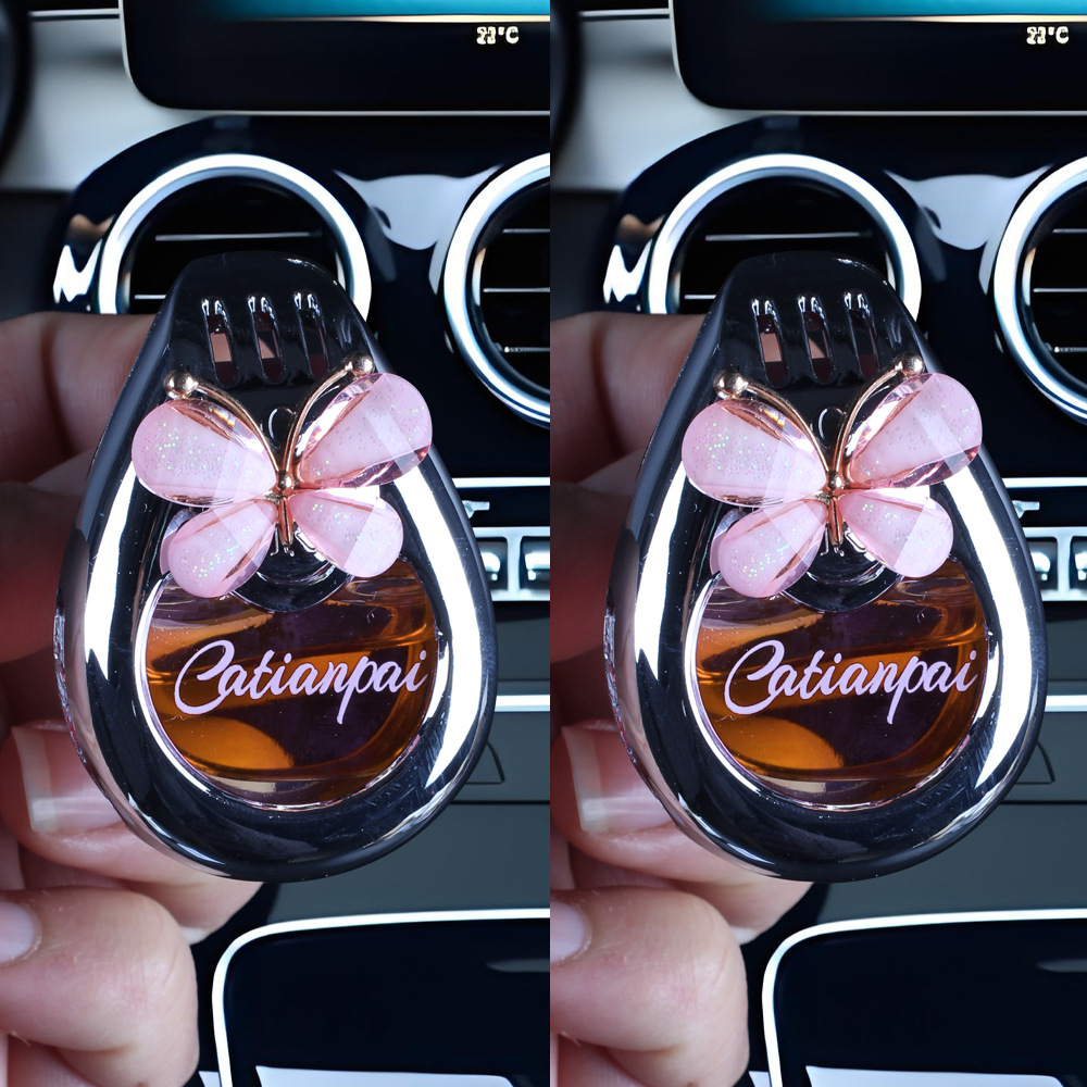 Aromaterapia para coche 2025 nuevo perfume de coche con lazo de fragancia de larga duración, adornos para coche, plástico de fragancia ligera de larga duración