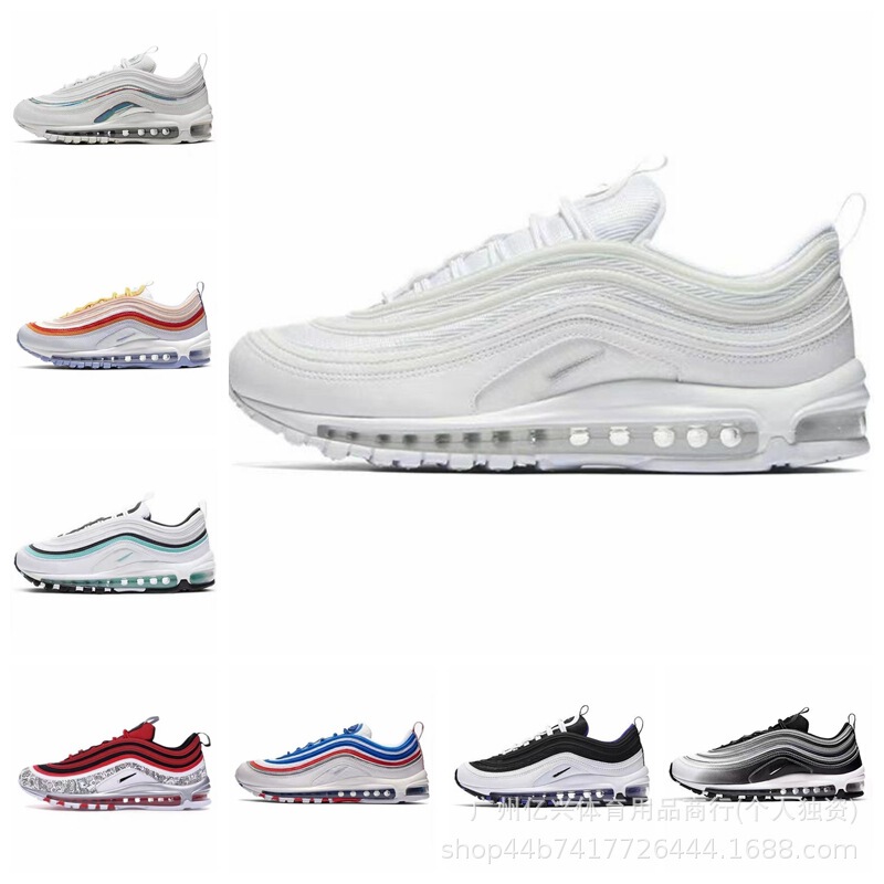 Putian Airmax97 Bullet Running Shoes Air Cushion Sports Shoes Men's Shoes Women's Pure Original Breathable Cushioning Casual Shoes