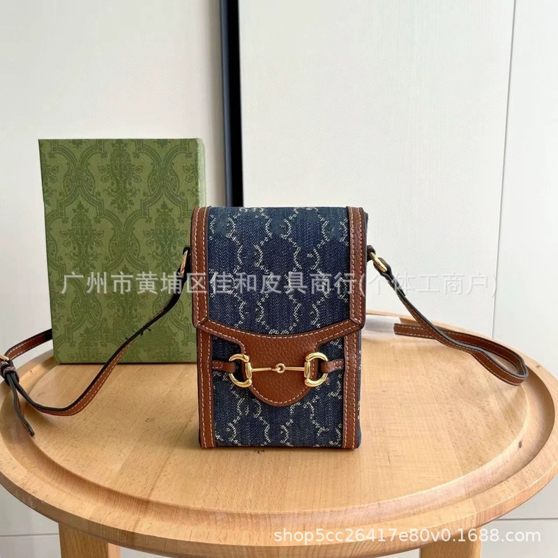跨境新款经典老花1955手机包时尚百搭单肩斜挎小方包撞色盒子女包|undefined