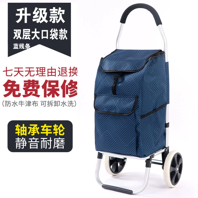 Lightweight foldable shopping trolley with wheels for carrying upstairs, handy for errands, groceries, or deliveries