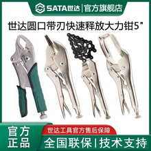 世达大力钳子工业级多功能圆口尖嘴直口压力夹钳木工手动固定工具