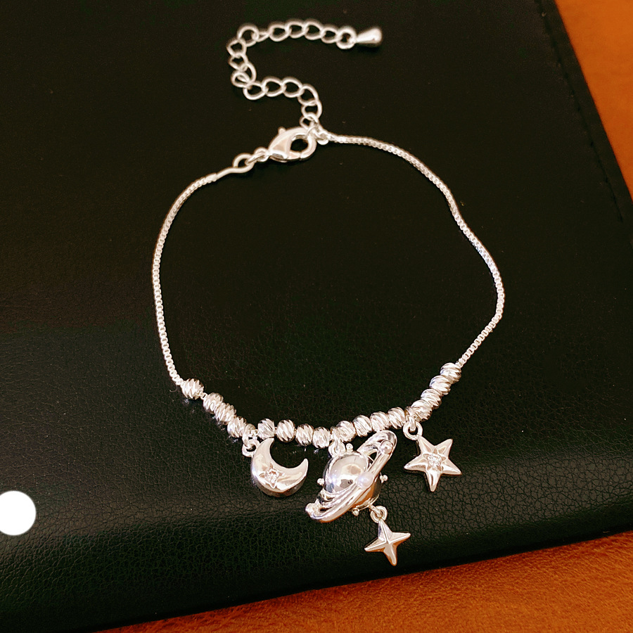 Piedra de roca, luna, estrellas, collares de Saturno, lujo ligero, nicho, moda diaria, conjunto de joyas al por mayor image 8