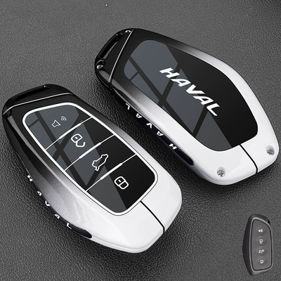 2026 model Great Wall H10 key case, Haval H6 Menglong Plus, Haval H5H2 second-generation Big Dog car metal buckle case (Car key bag) - j-model-single-shell-ink-black