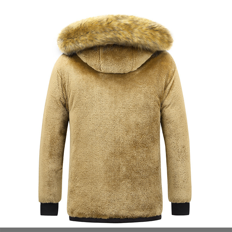 Chaqueta acolchada de algodón para hombres de mediana edad y ancianos Chaqueta de algodón engrosada forrada con forro polar Chaqueta de algodón acolchada de media longitud para papá casual Chaqueta de algodón cálido al por mayor