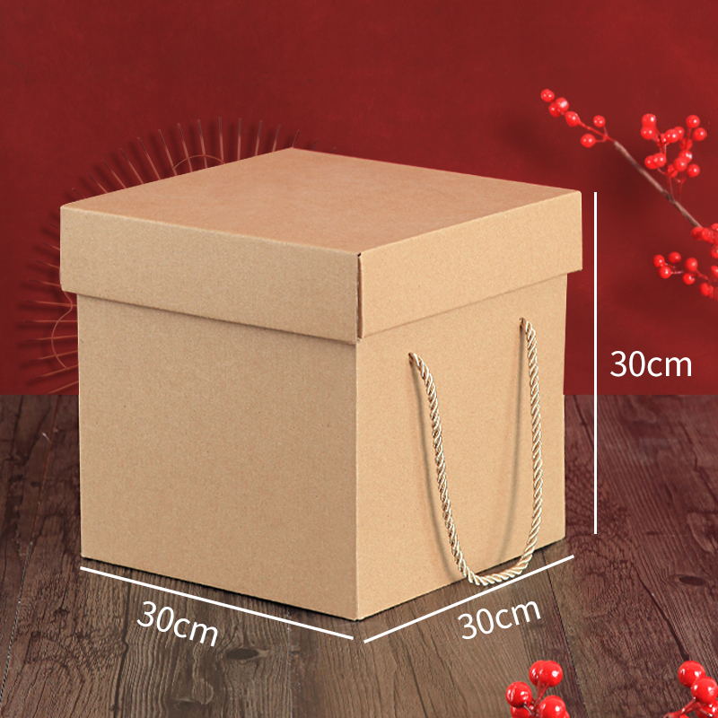 Caja de embalaje de papel corrugado kraft cuadrado caja de regalo de té caja de embalaje exterior caja de regalo kraft portátil caja vacía