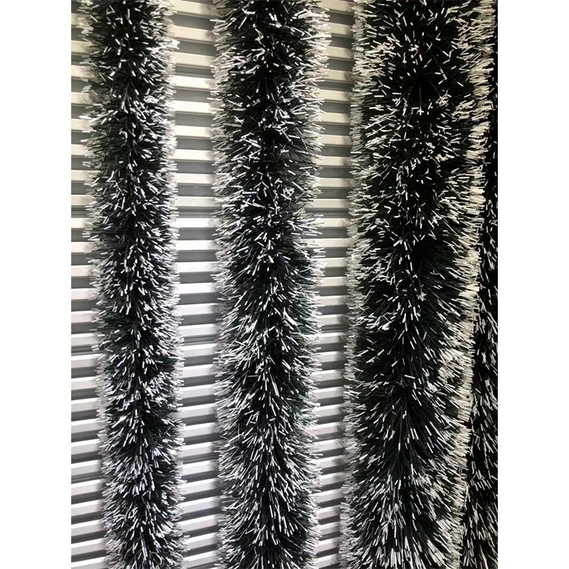 Transfronterizo de 2 metros verde oscuro borde blanco lana verde oscuro caña suministros navideños festivos decoración de nieve encaje de color