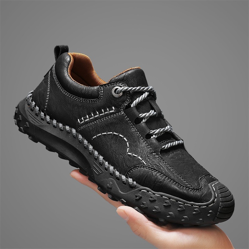 Plus-Size Autumn And Winter Breathable Loafers Handmade Casual Men's Leather Shoes Trendy Goodyear Handmade Men's Shoes_vogvips.com