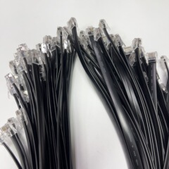 短体水晶ヘッド8P8Cネットライン平たい純銅マルチストランドAWG28号純銅線コルト45m/Mフラットライン