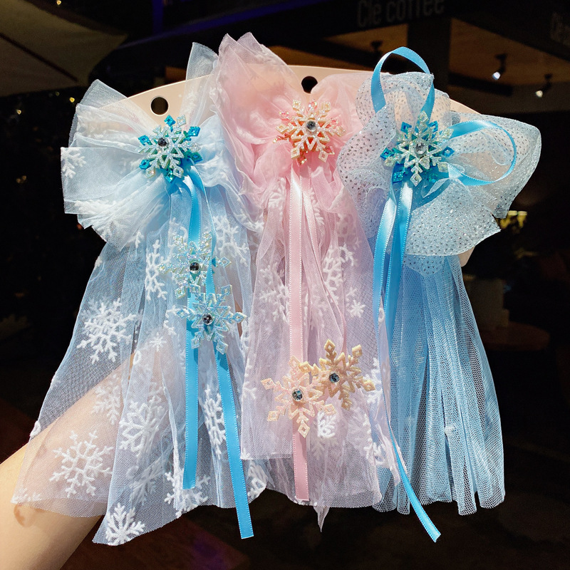 Princess Head Scarf Korean Children Girls Baby Butterfly Bow Net Hair Clip Hair Accessory Extremely Fairy Hair Accessories Hair Pin for Girls