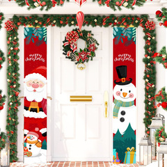 クリスマスカプレット新年あけましておめでとうございますクリスマスドアフラッグ装飾屋外パーティー雰囲気ポリエステルクリスマスドアフラッグ