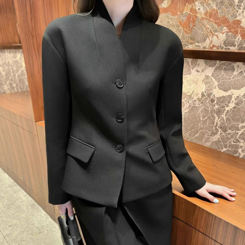 Nanyou Classy Elegant Women's Jacket, Waist Slimming Look Black Dress, Quiet Luxury Style, Versatile Small Suit for Women for Work Clothing Nanyou Classy Elegant Women's Jacket, Waist Slimming Look Black Dress, Quiet Luxury Style, Versatile Small Suit for Women for Work Clothing