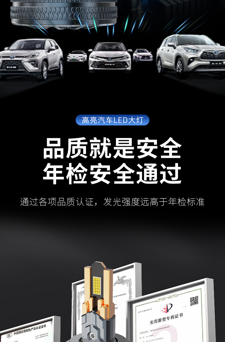 Cross-border 130w car LED headlight with 10 copper tubes, h4 LED headlight with 36 chips, h7 car light, super bright focused car headlight