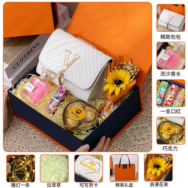 Bag, lipstick, acrylic perfume