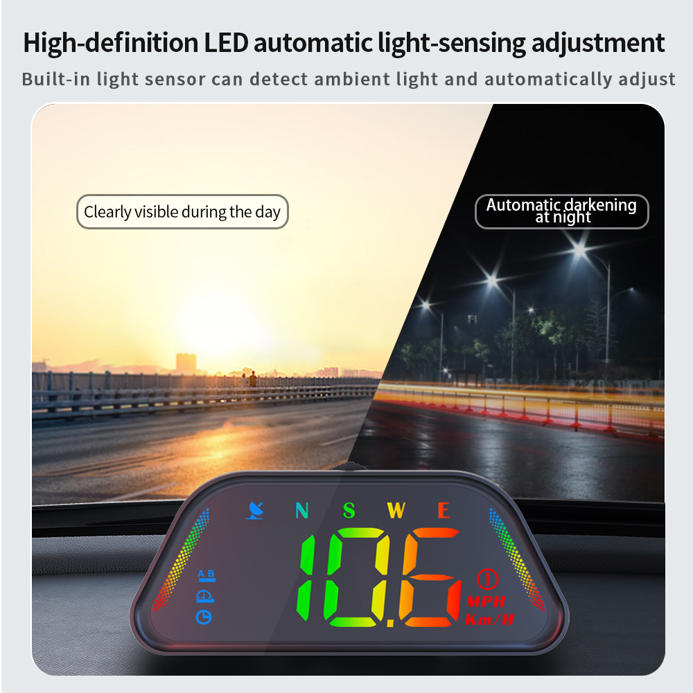 G23 Car-Mounted Hud Head-Up Display Universal for Cars with Beidou Gps, Altitude, Date, Speedometer, High-Definition Display