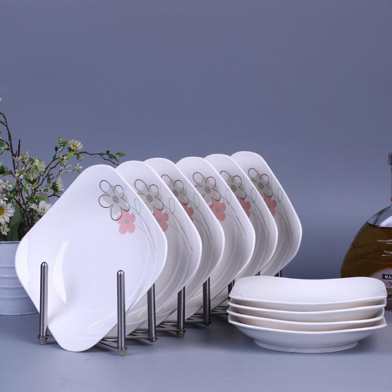 10 square dishes, household fruit plates, special offer creative plates, ceramic tableware, square plate set, microwave safe