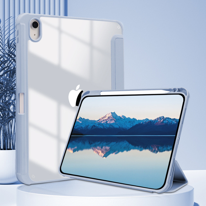 IPad保護カバー2025pad11アクリル三つ折りペン溝皮カバーpro13新型air5保護ケース|undefined