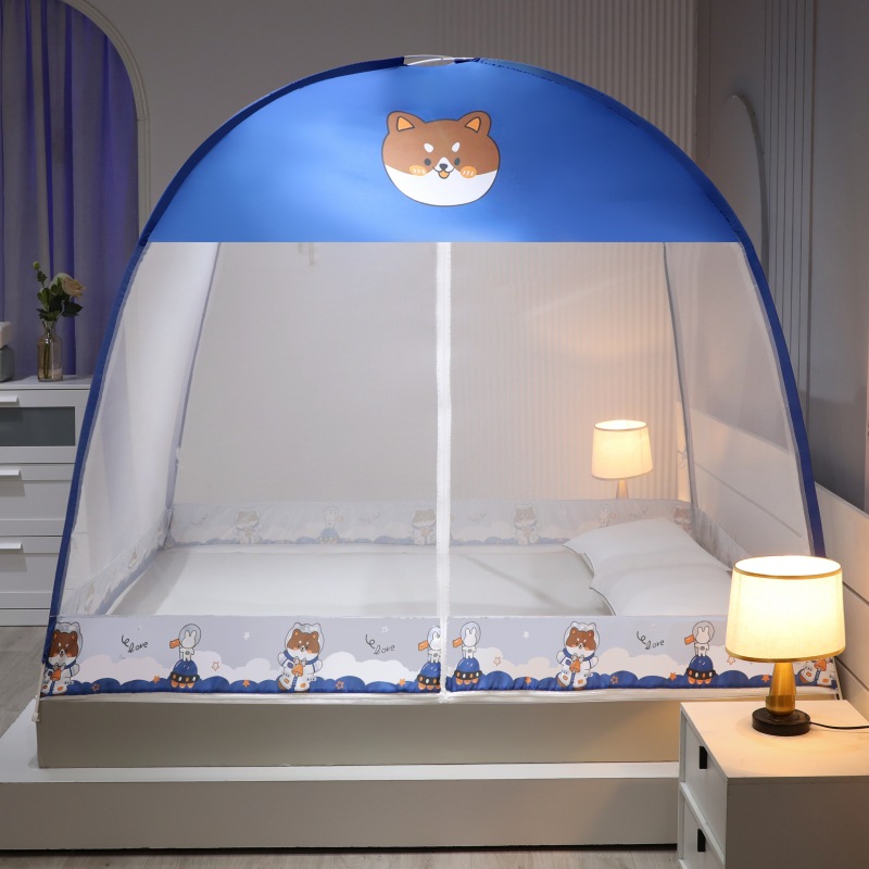 2023 nueva instalación-libre anti-Mosquito a prueba de polvo bolsa mongol impresa mosquitera dibujos animados anti-mosquito 1,5 m 1,2 m 1,8 M