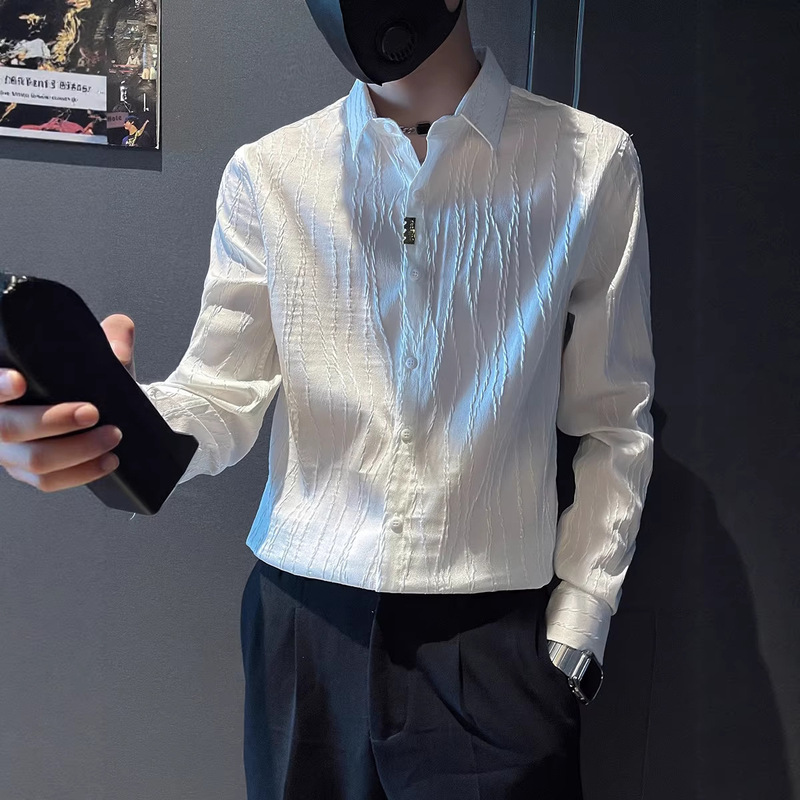 High-End Stylish Shirt with a Cool Vibe, Long-Sleeved Men's Slim-Fit Top, 2026 New Autumn Unique and Super Stylish Trendy Brand Shirt