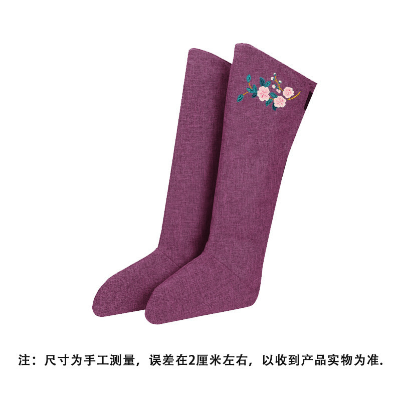 电加热艾灸靴长腿护膝腿部关节理疗老寒腿热敷保暖艾草艾绒长筒靴|undefined