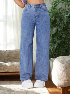 P 13002 Sweet Spicy High Waist Loose Fit Jeans �����Lţ��ѝ