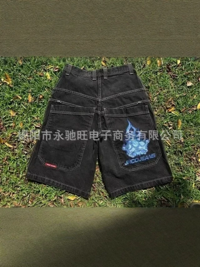 Европейский и американский трендовый бренд JNCO lucky 7-суб-графический принтованные джинсовые шорты Y2K штаны мужские 2024 летний новый стиль