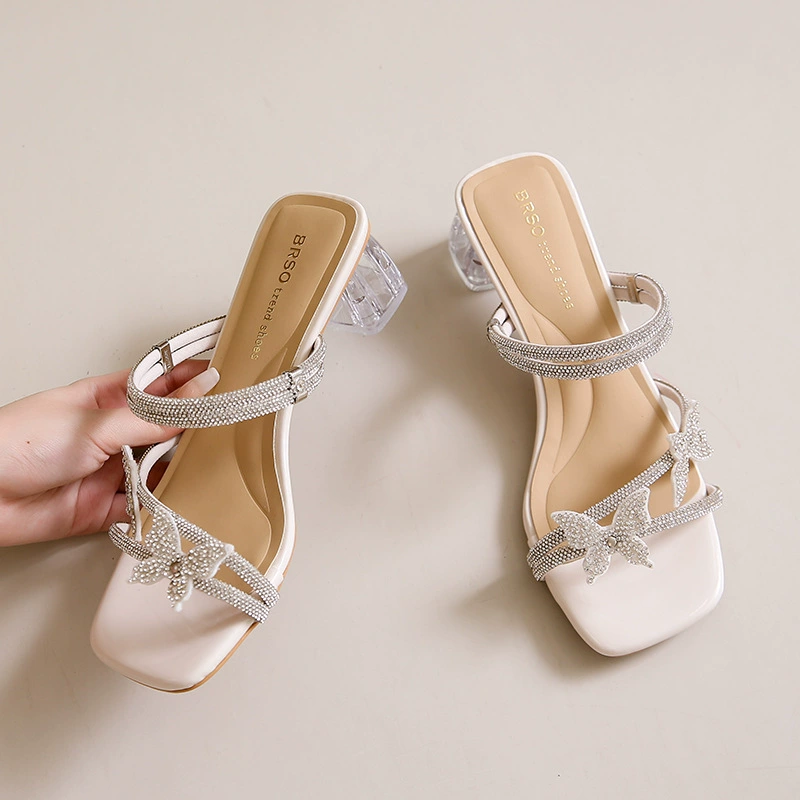 Summer slippers with bow, french style