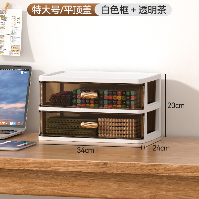 Caja de almacenamiento transparente de escritorio tipo cajón escritorio de oficina ordenar artefactos cosméticos estante caja de armario