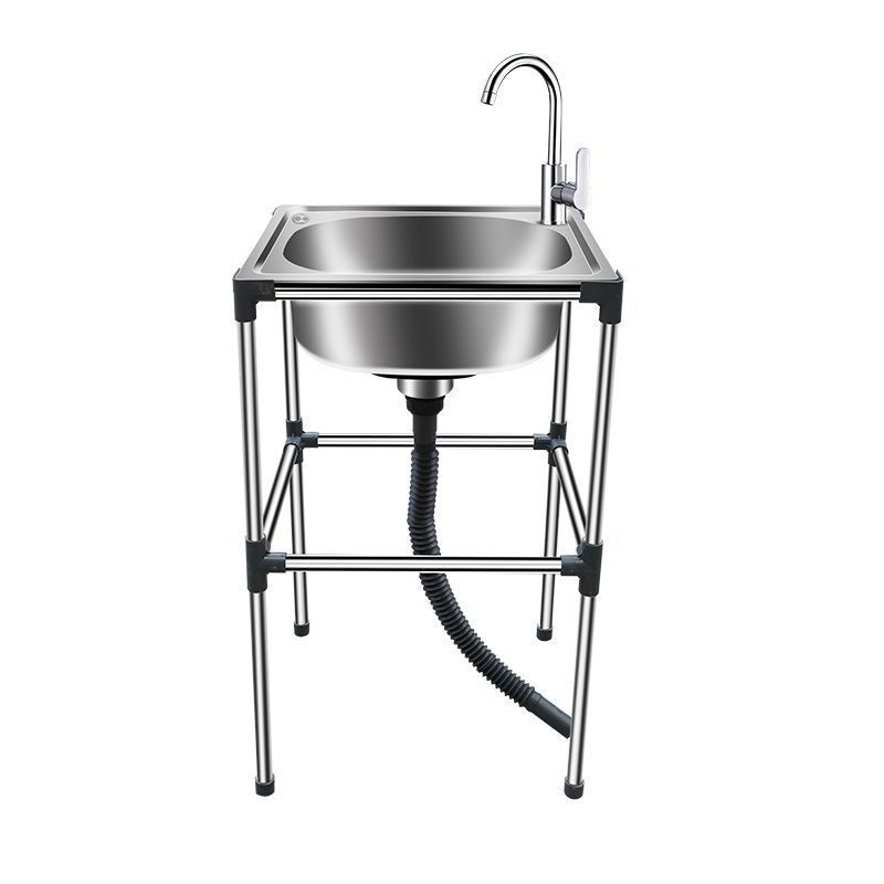 Stainless steel washbasin for bathroom and balcony, outdoor washbasin, kitchen sink for washing vegetables and dishes, sink with stand Stainless steel washbasin for bathroom and balcony, outdoor washbasin, kitchen sink for washing vegetables and dishes, sink with stand