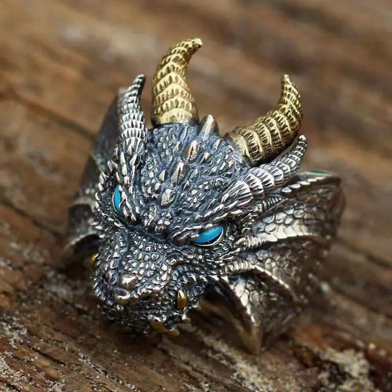 Мужское кольцо Thai Yin Retro Twelve Zozhu Driven Tide с персональным властным драконом King Open Dragon, оптовая продажа с завода