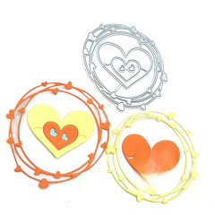 Scrapbooking DIY cutting die, carbon steel die, floral die template, circle ring heart border