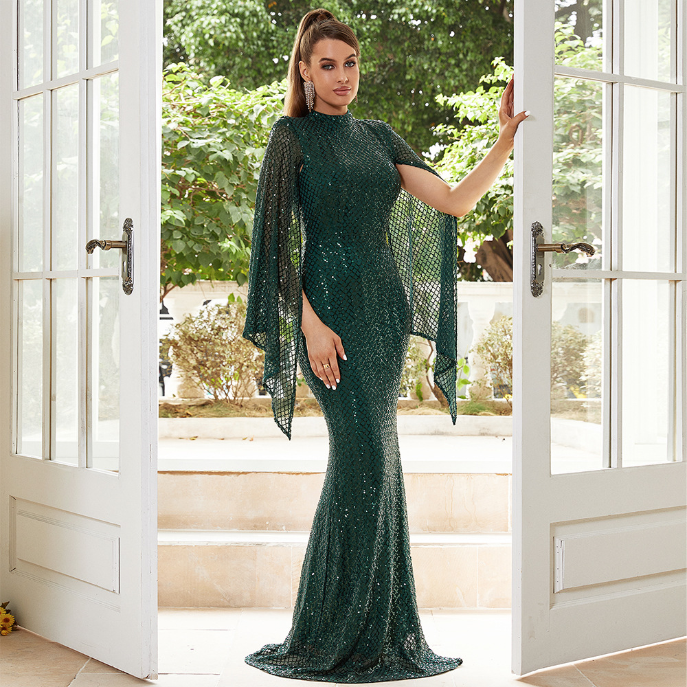 Long Sequinned Evening Dress For Prom And Banquet Women's Style_voghion.com