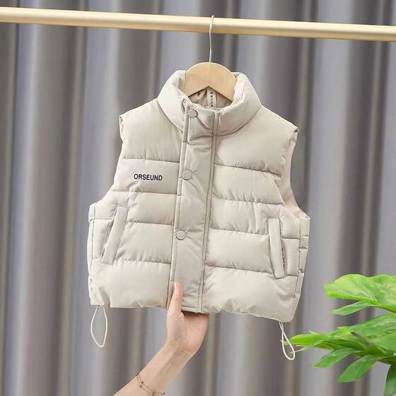 Boys' Warm Casual Loose Baby Children's Vest Wearing Foreign Style Thickened New Vest for Autumn and Winter