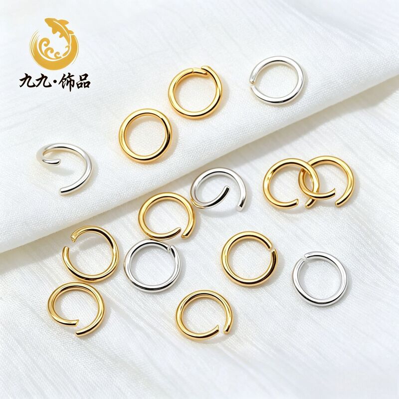 14K Gold Color-Preserving Open Rings Necklace Bracelet Connecting Rings DIY Handmade Chain Jewelry Accessories Rings Wholesale 14K Gold Color-Preserving Open Rings Necklace Bracelet Connecting Rings DIY Handmade Chain Jewelry Accessories Rings Wholesale