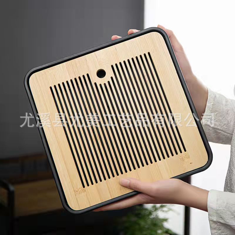 Bandeja de té japonés de bambú hogar Kung Fu juego de té bandeja rectangular pequeña mesa de té taza de té bandeja de drenaje en stock