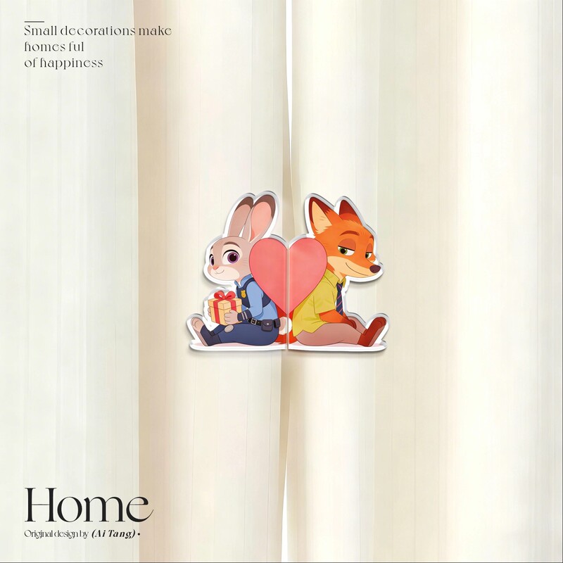 Fox Nick Judy Curtain Magnetic Buckle Shower Curtain Door Curtain Closing Artifact Strong Curtain Fixation to Prevent Light Leakage and Shading