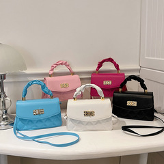 潮流女包2023春季新款純色小包包女手提包韓版百搭單肩斜挎小方包
