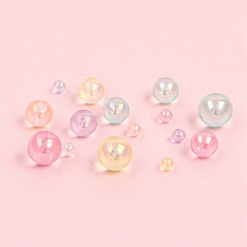 (2개) 아크릴 비 다공성 도금 AB 컬러 라운드 구슬 DIY 보석 액세서리 수제 머리핀 느슨한 구슬 재료 제조 업체 도매