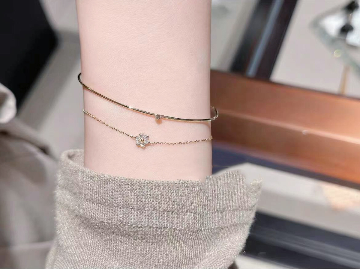 5g Weight Zircon Inlay Material 925 Sterling Silver Bracelets Sweet