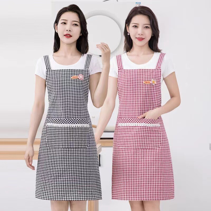 Cotton Apron Household Kitchen Cooking Oil-proof Strap Work Clothes Fresh Fashion Waistband Overalls for Work Adults Cotton Apron Household Kitchen Cooking Oil-proof Strap Work Clothes Fresh Fashion Waistband Overalls for Work Adults