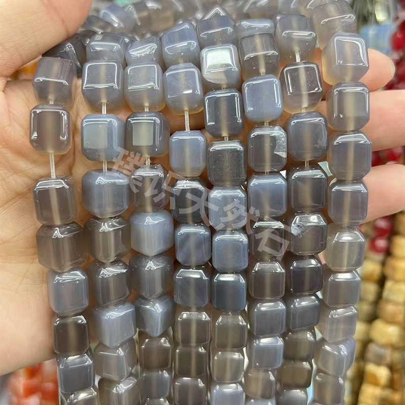 天然石10mm正长方形散珠红玛瑙绿东陵虎眼方块珠子diy饰品配串珠|undefined