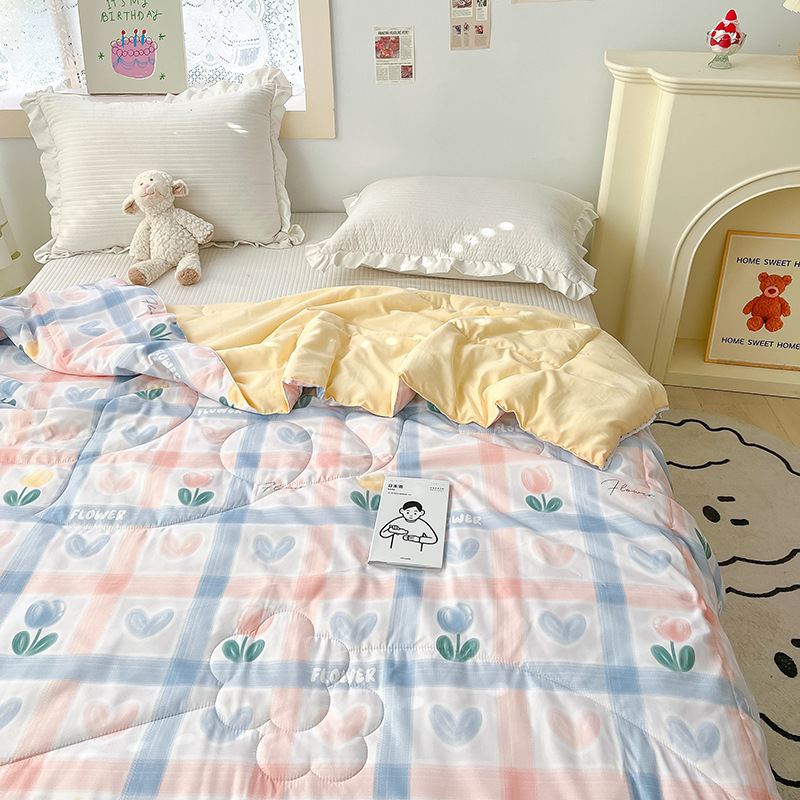 Edredón de verano de clase A, edredón de enfriamiento de verano, edredón de aire acondicionado, dormitorio individual para niños, edredón fino de primavera y otoño, se puede lavar a máquina en verano