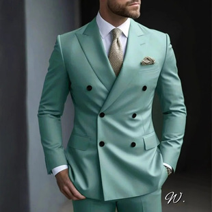 European and American Aliexpress Foreign Trade Adult Suit Suit Men's Banquet Daily Casual Business Style Fashion Light Luxury Suit