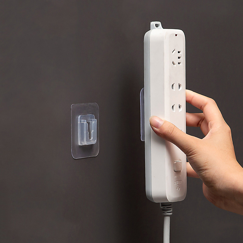 Gancho de perforación libre de múltiples funciones asiento montado en la pared router rack parche socket titular sin fisuras Madre y niño hebilla