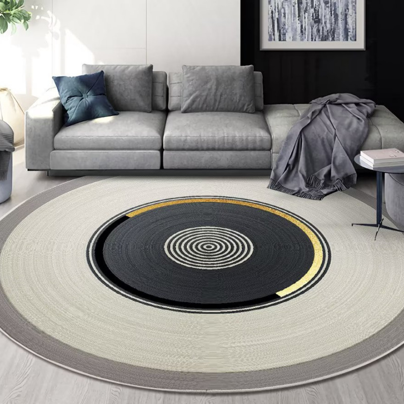 Light Luxury Round Rug Floor Mat for Drum Set, Round Non-Slip Mat for Home Use—Perfect for Living Room, Sofa, and Coffee Table Carpets