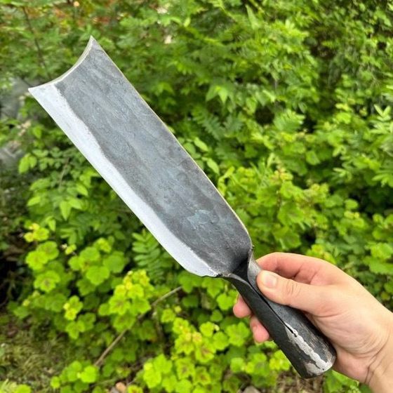 Spring steel pure hand-forged wood cutter chopping tree chopping wood chopping bamboo chopping wood chopping wood outdoor open old-fashioned long-handled straight knife