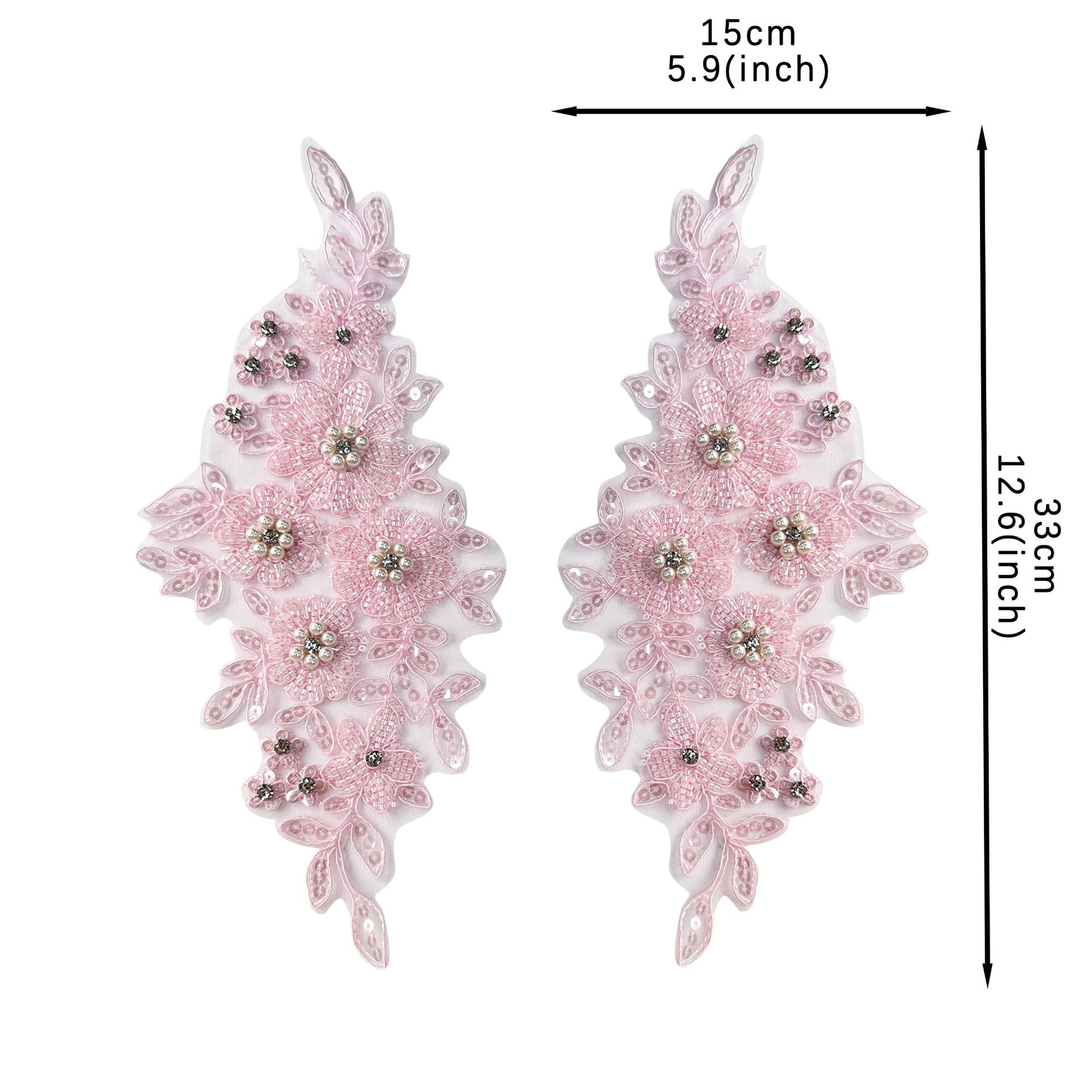 Tela de encaje con bordado floral de lentejuelas multicolor para vestidos, trajes de gala y materiales de decoración de bolsos. image 6