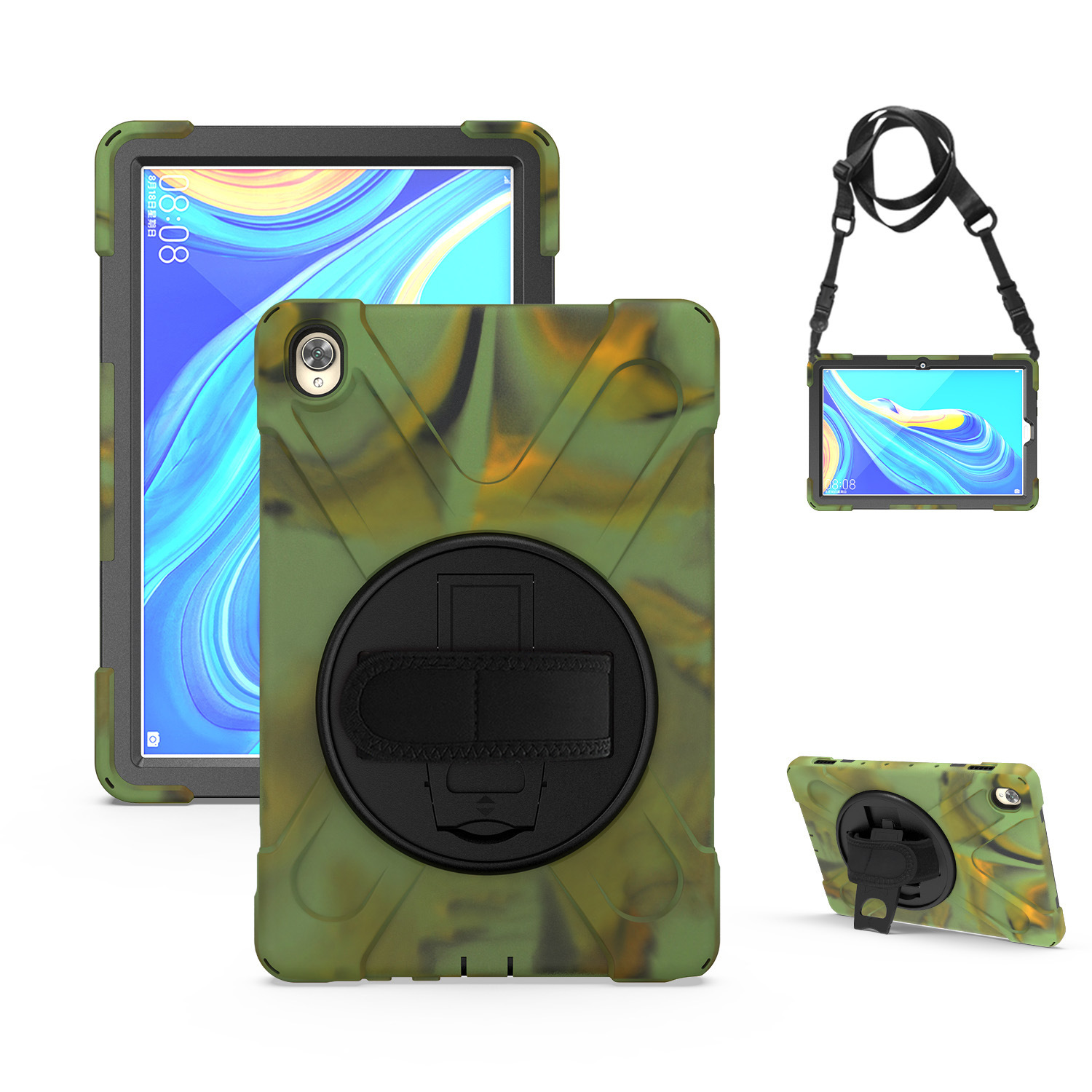 For HUAWEI M6 tablet PC protective case 10.8 inch hand strap strap 360 degree rotating bracket shell